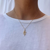 Collar serpiente dorada plata 925 bañado en oro 18k