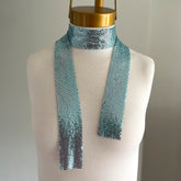 Collar bufanda malla metalica celeste