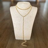 Collar lariat doble caída full circones engaste dorado