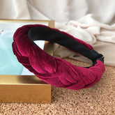 Diadema trenzada velvet vino