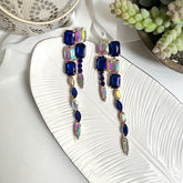 Aretes Cleo azul, clear