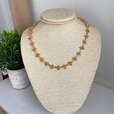 Collar cadena con nudos dorados bañado en oro 18k