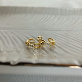 Cuff eslabones y circones en plata 925 bañado en oro 18k