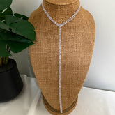 Collar lariat full circones engaste plateado