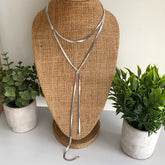Collar snake plateada con doble caida