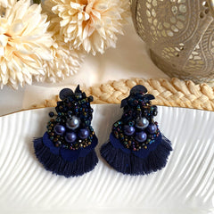 Aretes Nara azul oscuro