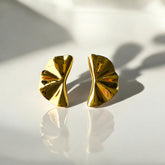 aretes acero minimalista origami dorado