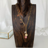 Collar Tres dijes enchapado en oro 18k