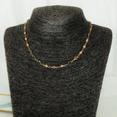 Collar puntos de colores enchapado en oro 18k