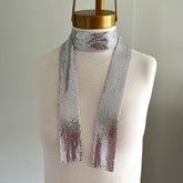Collar bufanda malla metalica plateado