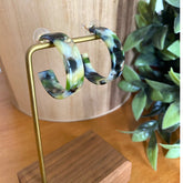 Aretes argolla acrílica verde