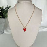 Collar red heart enchapado oro 18k