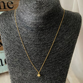 Collar con dije de estrella con punto de luz plata 925 enchapado en oro 18k