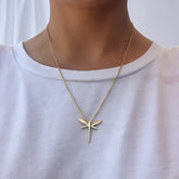 Collar libélulas plata 925 bañado en oro 18k
