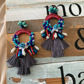 Aretes Vera azul celeste guinda