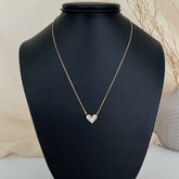 Collar corazón de circones en plata 925 bañado en oro 18k