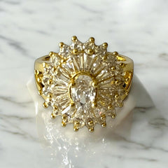 Anillo flor de cristal ajustable