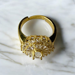 Anillo flor de cristal ajustable