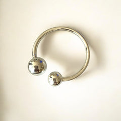 Bangle pulsera de Acero Plateado con Diseño Abierto esferas