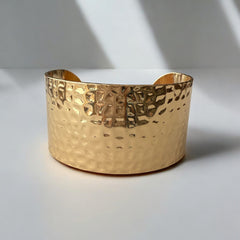 Brazalete Labrado de Acero Inoxidable Dorado y Plateado