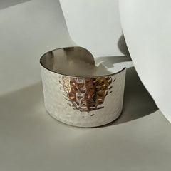 Brazalete Labrado de Acero Inoxidable Dorado y Plateado