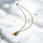 Collar de Acero Bañado en Oro con Dije de Helado