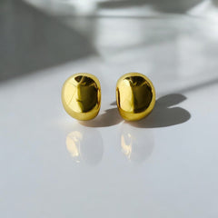 Aretes dorados de acero 2.5 cm x 2 cm