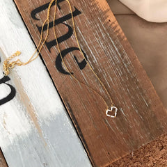 Collar corazón circones baguette plata 925 bañado en oro 18k