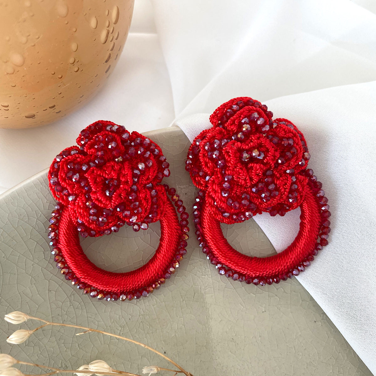 Aretes Fiorina rojo