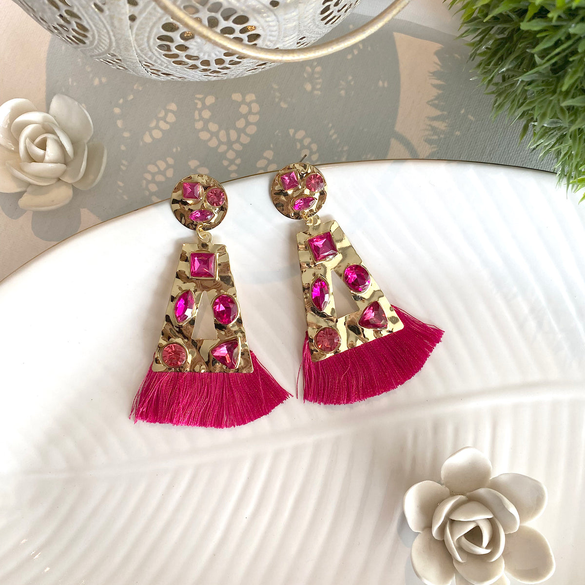 Aretes Martina fucsia