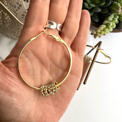 Aretes argollas Elise doradas circonia clear