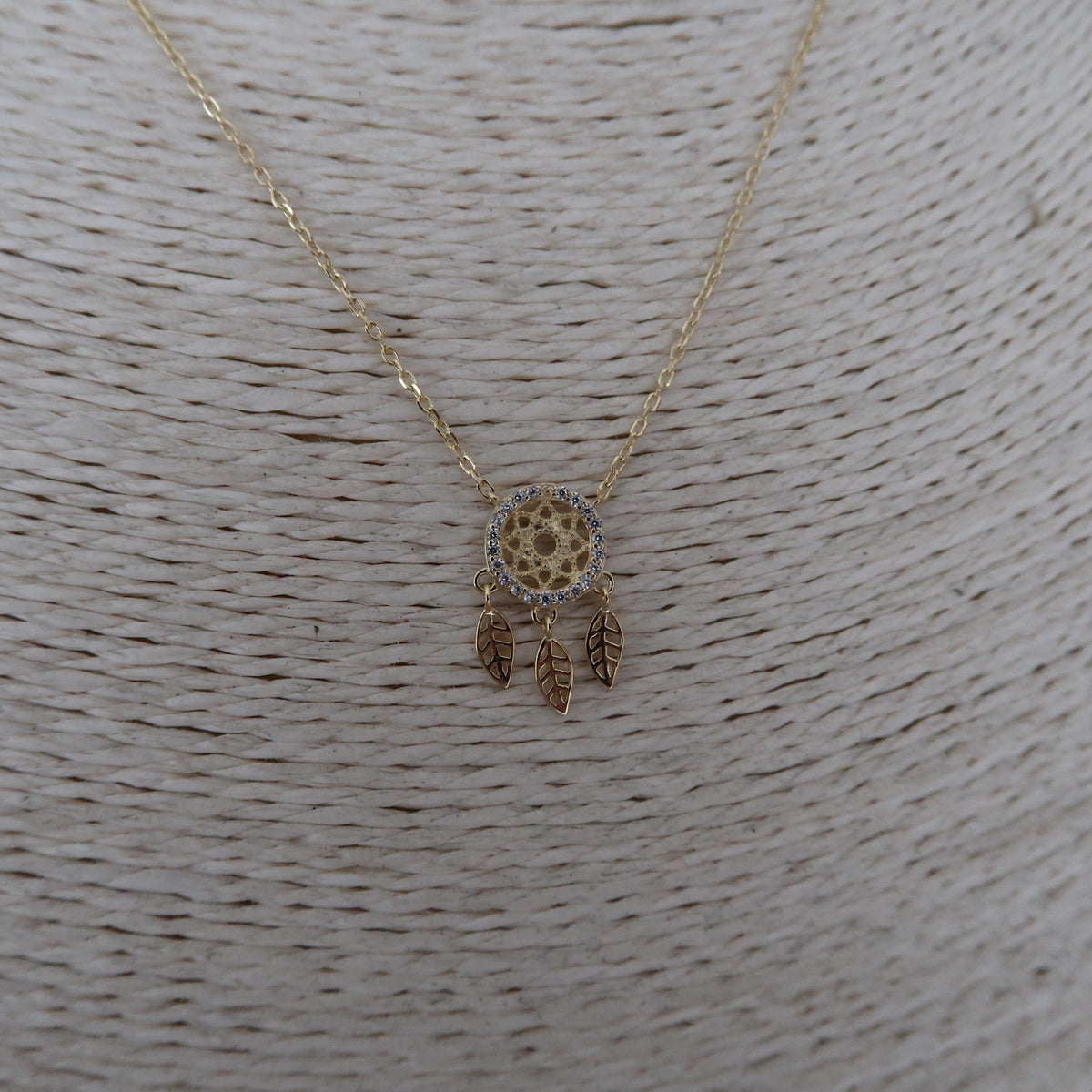 Collar plata 925 enchapado en oro 18k atrapasueños