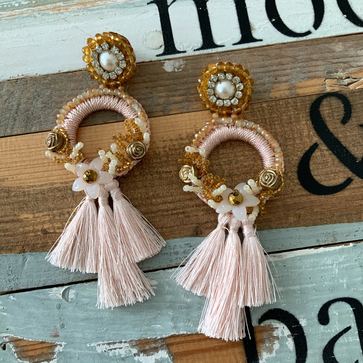 Aretes Vera rosa dorado