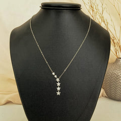 Collar cadena de estrellas con circones en plata 925