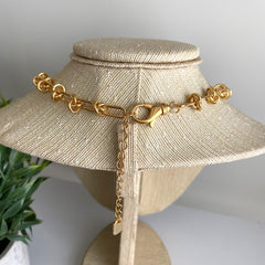 Collar cadena con nudos dorados bañado en oro 18k