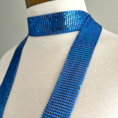 Collar bufanda malla metalica azul