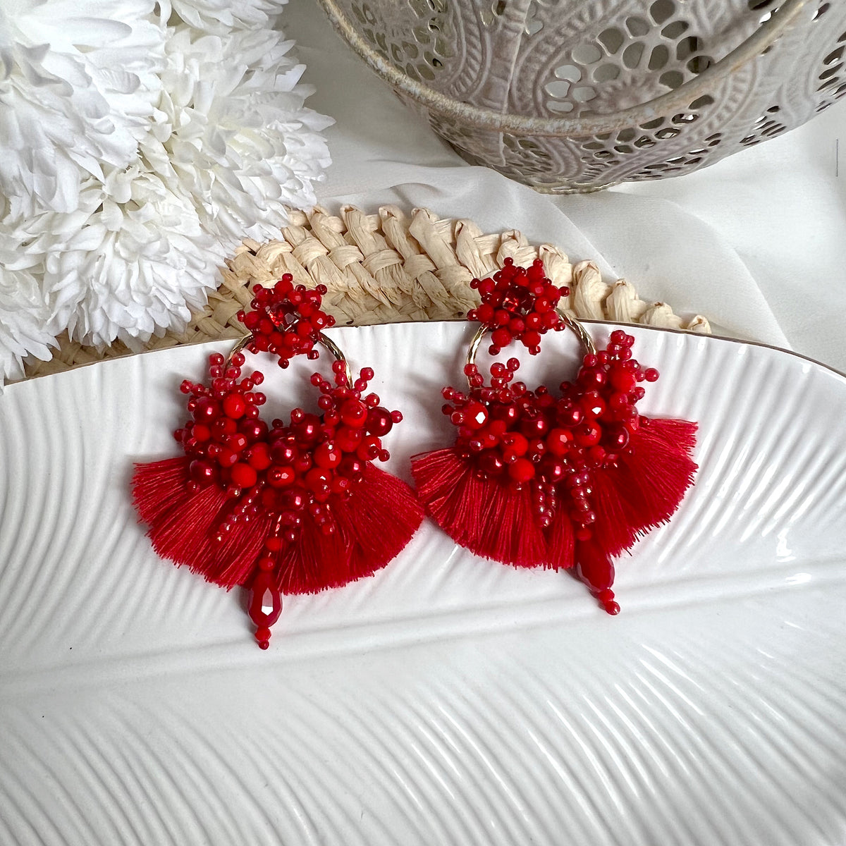 Aretes Leonor rojo