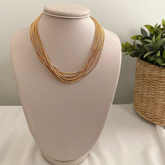 Collar multi cadena dorado