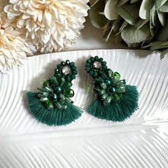 Aretes Frida verde oscuro