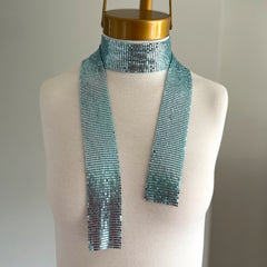 Collar bufanda malla metalica celeste