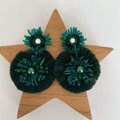 Aretes Bonnie verde oscuro