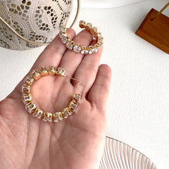 Aretes argolla full cristales clear