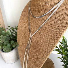 Collar snake plateada con doble caida