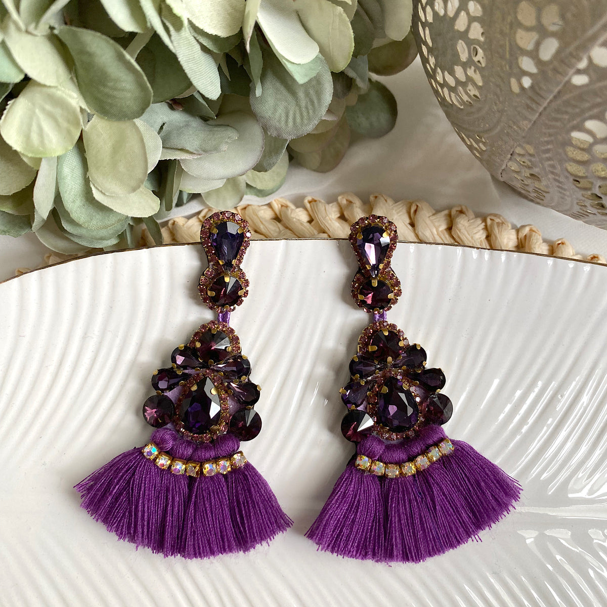 Aretes Maca morado