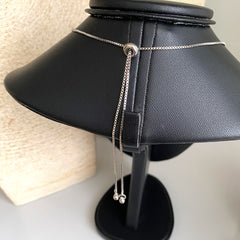 Collar hojas plateado regulable