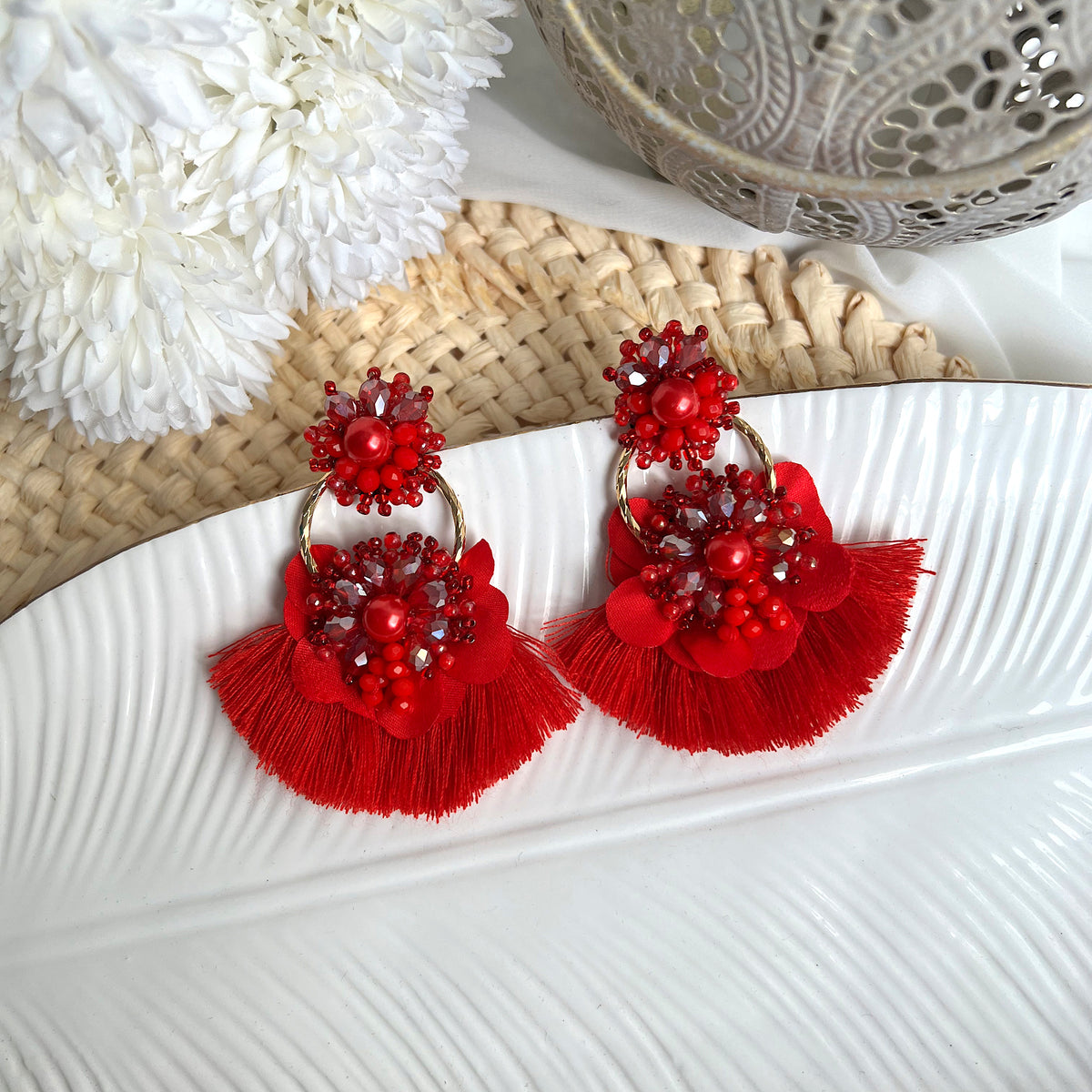 Aretes Claire rojo