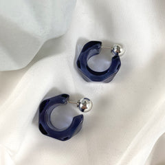 Aretes argollas Delfina  azul