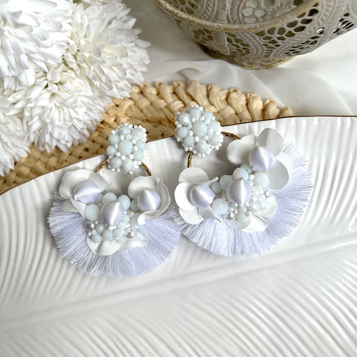 Aretes Christine blanco