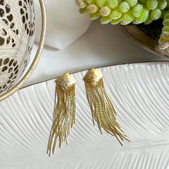 Aretes fringe dorado