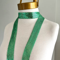Collar bufanda malla metalica verde